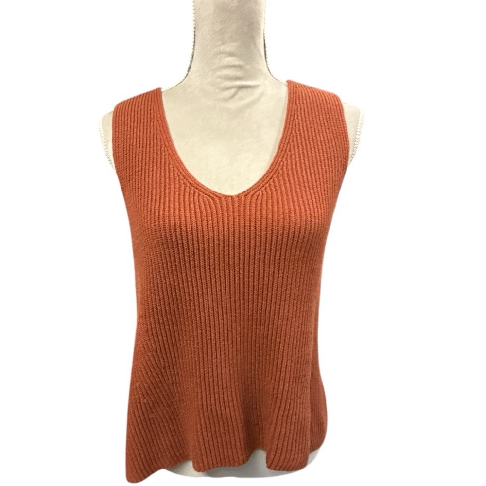 VINCE ORANGE KNIT SWEATER -L